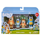 Bluey Family Figure 4-Pack – Includes, Bingo, Mum (Chilli) & Dad (Bandit), Poseable Collectible Toys for Kids, Durable Cake Toppers, for Toddlers & Fans, Ages 3+
