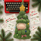 2026 New 17cm Doll Christmas Clothes, Handcrafted One-Piece Christmas Tree Figures Clothes - Poms and Bows (Green), Funny Cute Set Compatible with Standing Sitting 17cm Dolls