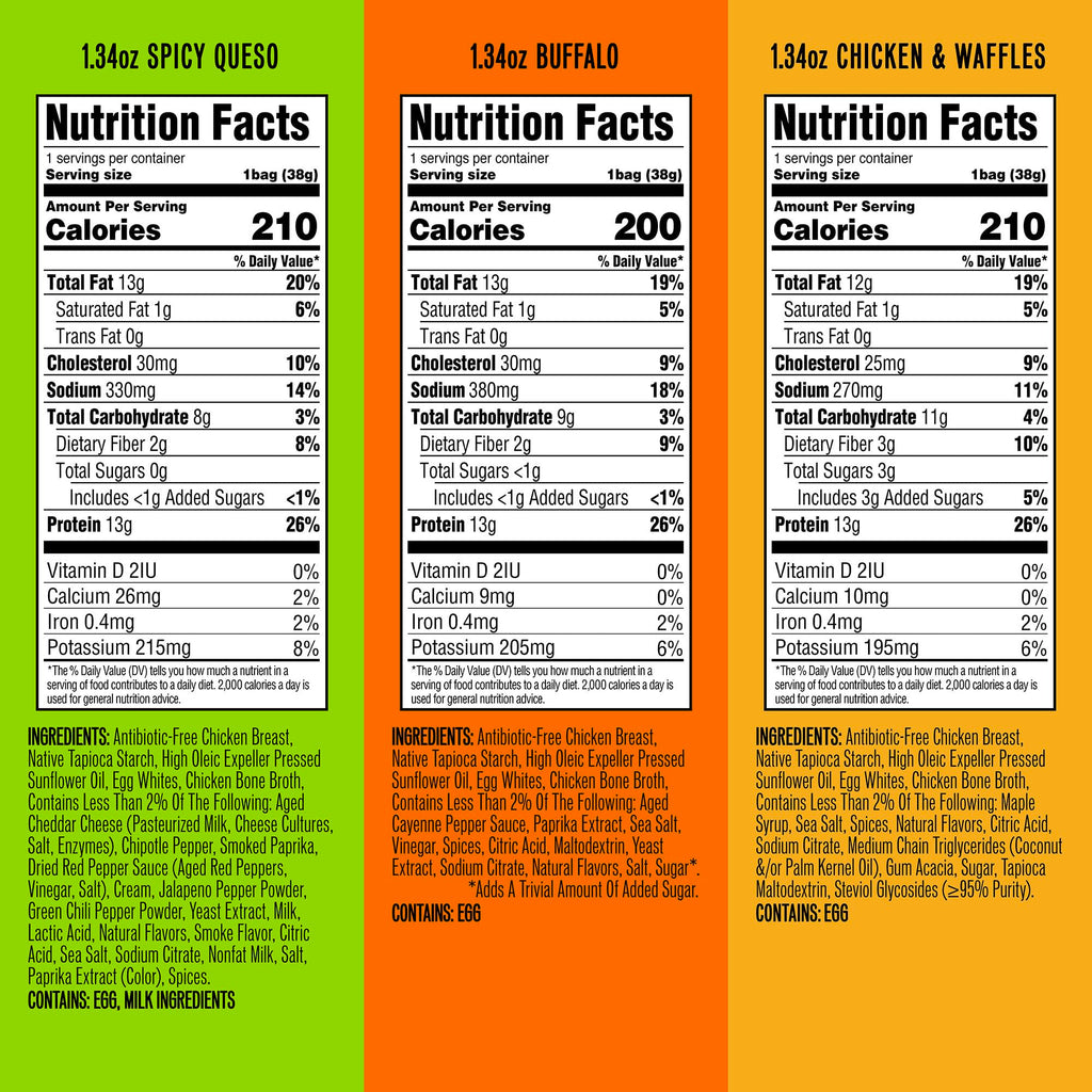 WILDE Protein Chips Variety Pack, High Protein Snacks for Adults, Keto Chips, Gluten Free, Low Carb Snack Box Made with Real Ingredients 1.34oz Bags, Pack of 12