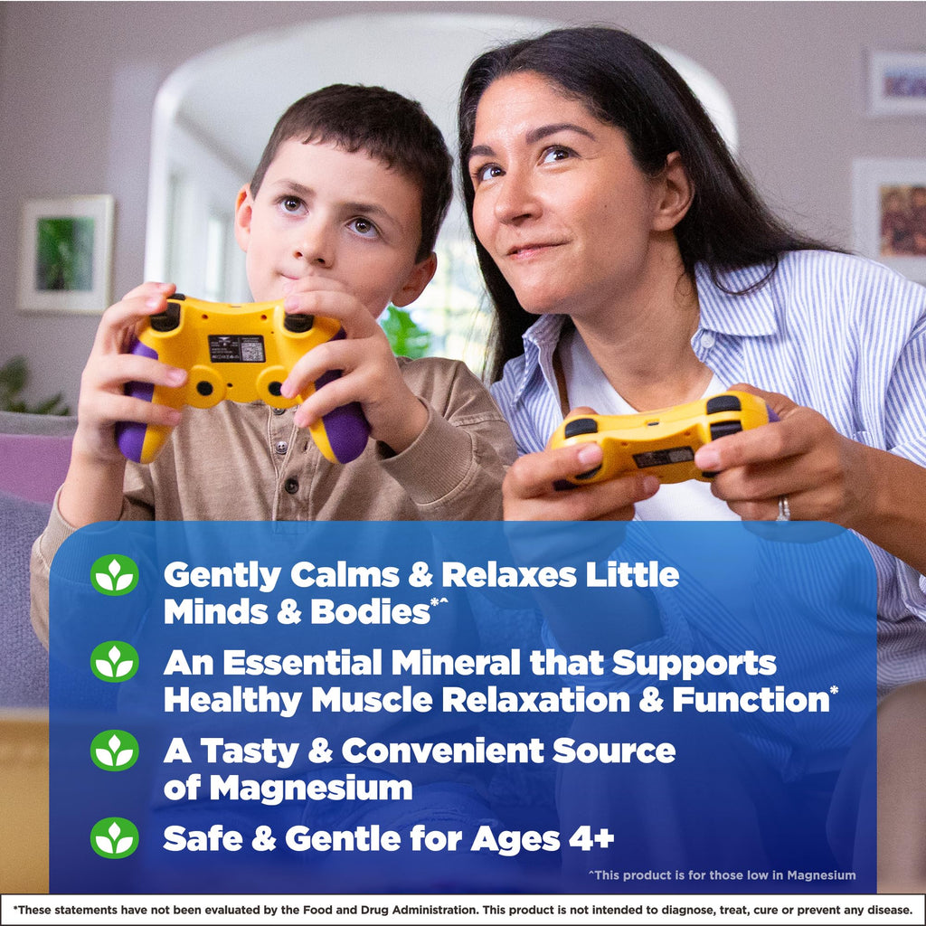 Natrol Kids Magnesium Citrate Gummies, Gently Calm & Relax Little Minds and Bodies, Plus Support Healthy Muscle Relaxation and Function, 30 Razzilicious Gummies, Up to a 30 Day Supply, (Pack of 2)