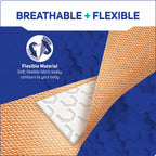 Care Science Fabric Adhesive Bandages, 200 ct Bulk Assorted Sizes | Flexible + Breathable Protection for First Aid and Wound Care