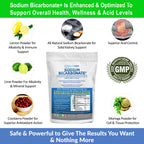 Organic Use Sodium Bicarbonate Alkaline Supplement for Alkalinity. Support Kidneys & Stomach Acid Neutralizer w/Alkaline Superfoods. Sodium Bicarbonate Powder Kidney Immune Support Antacid Sports 1LB