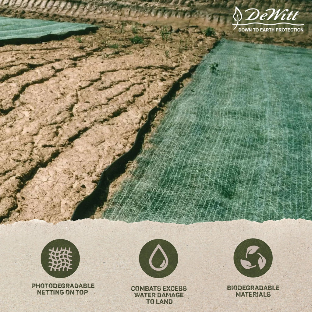 Dewitt Single Net Excelsior Erosion Control Blanket, 4x112.5 Ft, Green