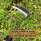 SHANFEEK Japanese Weeding Sickle Hoe Gardening Tools 13-Inch Weed Remover Tool High-Carbon Steel One-Piece Molding with Hard Solid Wood Handle(Snake-Necked)