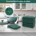 100 Pack Heavy Duty Scouring Pads 3x4 Inch – Green Scrubbing Pads, Non Scratch Bulk Scrub Pads for Kitchen, Dishes, Pots, Pans, Grill & Household Cleaning – Reusable Multipurpose Scrubber Pads