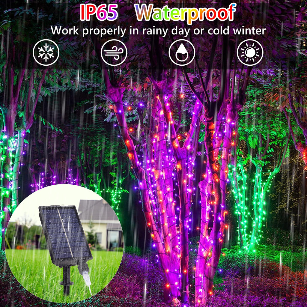 Solar String Lights Outdoor Waterproof 40Ft Color Changing with Remote