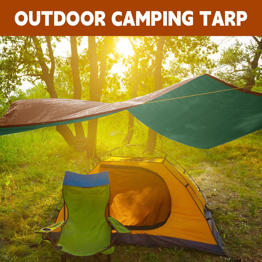 Tarp 20x30 ft 100% Waterproof 7mil Durable Grommets and Reinforced Edges,Uv Resistant,Green/Brown Tarp,Emergency Rain Shelter,Outdoor Cover and Camping Use -by MVPNET
