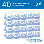 Scott Professional Standard Roll Toilet Paper, Bulk (48040), 2-Ply, Elevated Design, White, Individually Wrapped (40 Rolls of 550 Sheets, 22,000 Sheet Total)