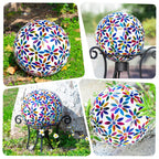 VCUTEKA Gazing Ball, Glass Mosaic Gazing Balls for Garden Decor, 10" Multi