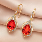 EVEVIC Austrian Crystal Teardrop Dangle Earrings for Women, French Hook