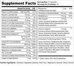 Bradeson Naturals Men's Multivitamin Supplement for Energy, Focus and Performance. Mens Vitamins A, C, D, E & B12, Zinc, Calcium, Magnesium & More. Multi Vitamin 60 Capsules Made in The USA