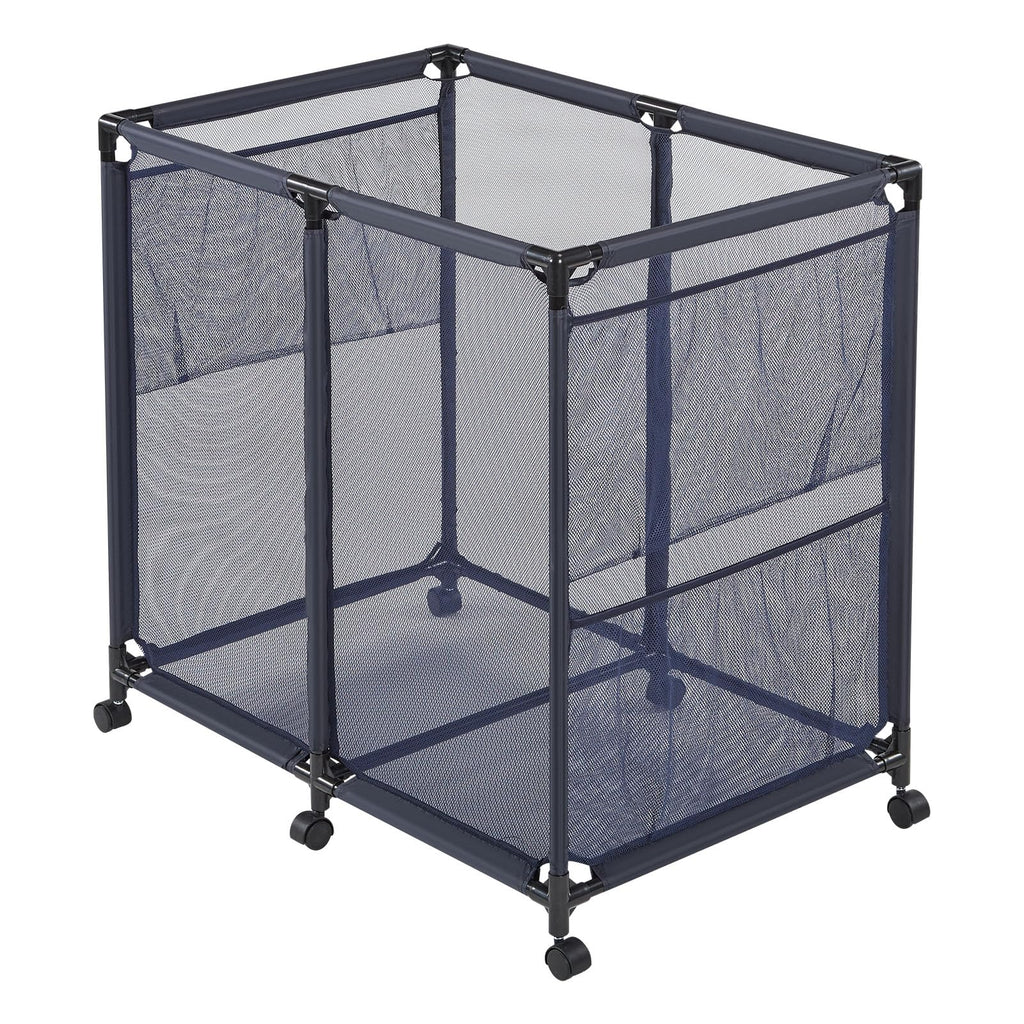 VEVOR Pool Storage Bin, 36.8 x 24 x 35.6 in, Rolling Pool Float Storage Organizer with Side Pockets & Casters, Heavy Duty Metal Frame, Poolside Toys Noodles Holder Mesh Basket for Swimming Pools