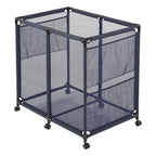 VEVOR Pool Storage Bin, 36.8 x 24 x 35.6 in, Rolling Pool Float Storage Organizer with Side Pockets & Casters, Heavy Duty Metal Frame, Poolside Toys Noodles Holder Mesh Basket for Swimming Pools