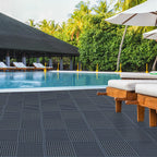 wiiiw 9 Pack Modular Interlocking Tiles Double Non-Slip 12"x12" Dark Gray