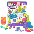 Kinetic Sand, Squish N’ Create Playset with 13.5oz Blue, Yellow & Pink Play Sand, 5 Tools, Sensory Toys for Kids Ages 3 and up