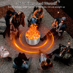 20.5" Smokeless Fire Pit with Air Switch and Handle, Wood Burning Portable Stainless Steel Outdoor Firepit with Removable Stand and Ash Pan, Ideal for Camping Backyard Patio, H: 11.5 in, 18.8 lbs