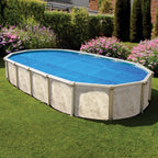 In The Swim 18' x 33' Standard Blue Oval Solar Pool Cover 8 Mil for Solar Heating Above Ground Pools and Inground Pools