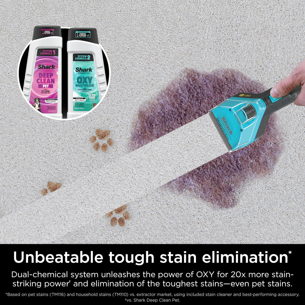 Shark CarpetXpert HairPro | Upright Carpet, Area Rug & Upholstery Cleaner | StainStriker Handheld Tough Stain Remover & Onboard Self Clean | Pet Hair Pickup & Odor Removal | 5 Tools | Navy | EX304