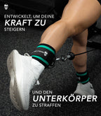 Gymreapers Ankle Straps (Pair) For Cable Machine Kickbacks, Glute Workouts, Lower Body Exercises - Adjustable Leg Straps with Neoprene Padding (Mint, Pair)