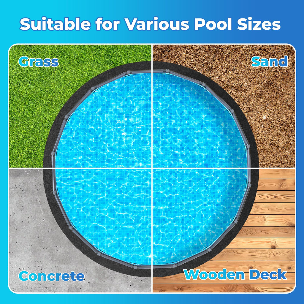 AquaJoyer 24' Round Thicker Heavy Duty Pool Liner Pad for Above Ground Pool, Pool Padding Underlayment for Pool Bottom, Protects Pool Prevents Punctures Weed Barrier Comfortable underfoot