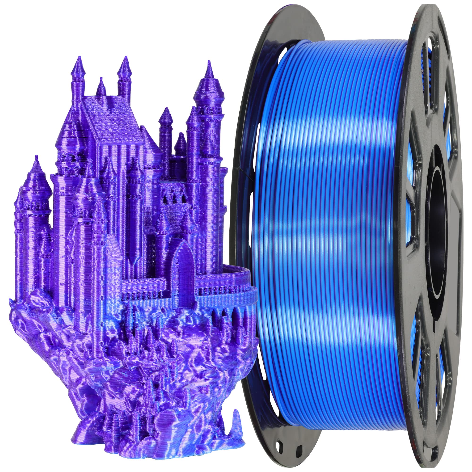 Metallic Gold/Silver/Bronze 3D Printer PLA Filament Bundle, 1.75mm+/-0.03mm Widely Compatible, Each Spool 0.5kg, Total 1.1kgs, with One 3D Print Stick Tool Mika3D