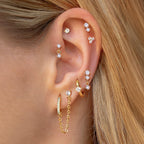 11 Pairs All CZ Hoop Earrings Stack Hypoallergenic Huggie Earring Studs