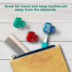Mspan Toothbrush Head Cover Cap: Tooth Brush Protector Cute Plastic Clip Pod Compatible with Standard & Electric Toothbrush - Travel Case for Traveling & Home - 4 Packs