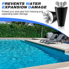 Dunkive 4 Pcs 1'' to 1 1/2'' 7-10 Universal Pool Winterizing Plug, Rubber Stopper & Stainless Steel Head, Swimming Pool Winter Expansion Plugs for Preventing Leaks & Cracking Plumbing