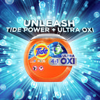 Tide PODS Liquid Laundry Detergent Soap Pacs, 4-n-1 Ultra Oxi, HE Compatible 43 Count, Built in Pre-treater for Stains
