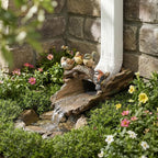 Bird Gutter Downspout Statue Splash Block Outdoor Garden Decoration, 11.4” x 6.9” Gutter Extender Diverter Rain Guardian Statues for Patio, Yard Accessory, Resin Decorative Concrete Pond Koi Decor