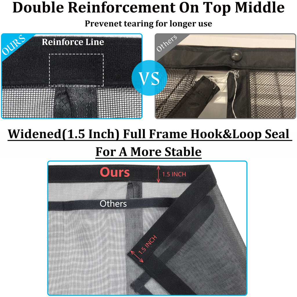 Upgraded Magnetic Screen Door Thicker 250g/m² Reinforced Mesh,36 Longer Magnets,Door Screen Magnetic Closure for Single Door,Screen Size 34 x81 Inch,Fit Doors to 32 x 80 Inch