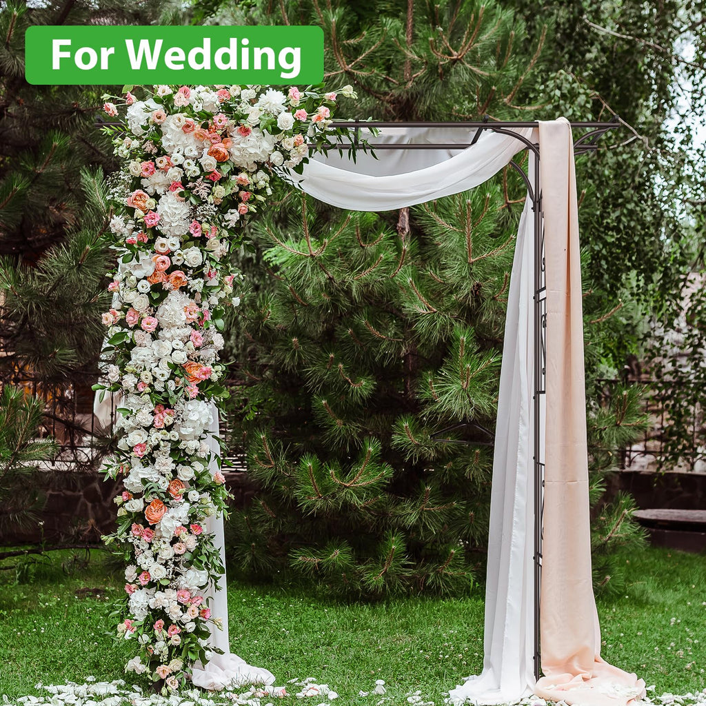 87in Garden Arbor Metal Arch Trellis for Climbing Plants Outdoor Wedding