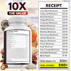 NEW AGE Lions Mane Mushroom Supplement with Turkey Tail Reishi Cordyceps Chaga with Marshmallow Root 180 Count