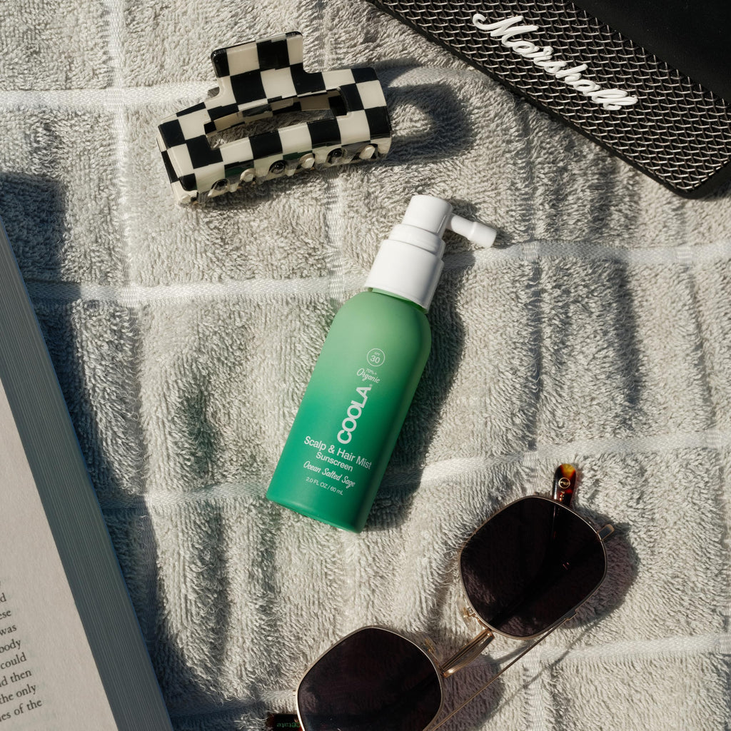 COOLA Organic Scalp Spray & Hair Sunscreen Mist with SPF 30, Dermatologist Tested Hair Care for Daily Protection, Vegan and Gluten Free, Ocean Salted Sage, 2 Fl Oz