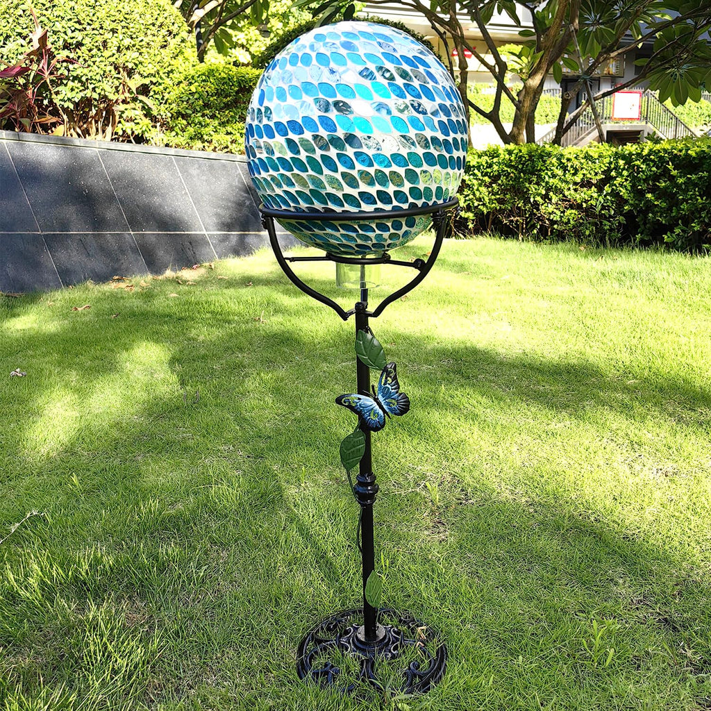 Cast Iron Gazing Globe Stand, 24.5" Gazing Ball Stand for Indoor Outdoor