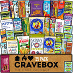 CRAVEBOX Healthy Snack Box (35 Count) Halloween Variety Pack Care Package Gift Basket Kid Men Women Adult Nuts Health Nutrition Assortment College Back to School