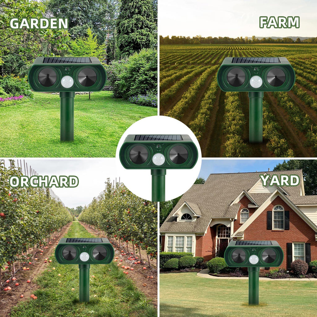 4 PCS Solar Animal Repeller, Ultrasonic Animal Repellent Outdoor with Motion Detection Cat Rabbit Repellent Deer Repellent Devices Waterproof Raccoon Dog Skunk Repellent Deterrent for Yard Garden Farm