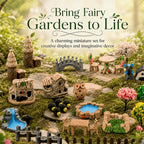 SangHW 33 Pcs Fairy Garden Kit, Resin Fairy House Accessories with Animal Figurines & Fences, Stable & Noticeable Terrarium Decor for Outdoor Planters and DIY Micro Landscapes