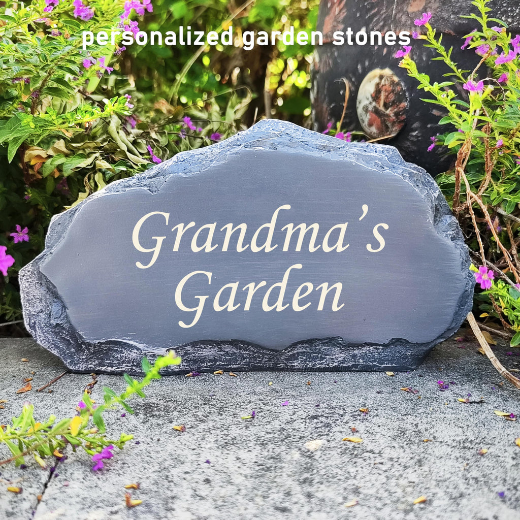 CUDMORERBE Personalized Garden Stones in Memory of Loved Ones, Engraved with Any Message Memorial Stones Gravestones Outside, Sympathy Memorial Gifts Funeral Gifts for Loved Ones Dad Mom Grandma