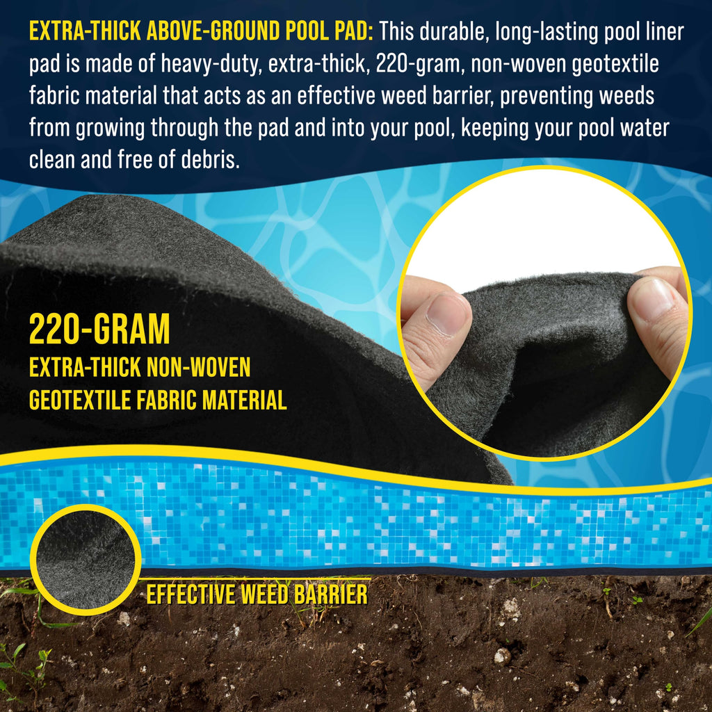 U.S. Pool Supply Ground Shield 21-Foot Round Heavy Duty Pool Liner Pad for Above Ground Swimming Pools - Protects Pool Liner, Prevents Punctures, Weed Barrier, Eco-Friendly Fabric - Extends Liner Life