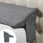 Yojoker Queen Size Bed Wedge Pillow for Headboard Gap, Wedge Pillow Headboard with Side Pockets and Wave Contour, High-Density Foam Bed Gap Filler (0-6"), 60x10x6 Inch, Gray