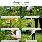 Walensee Weed Puller, Stand Up Weeder Hand Tool, Long Handle Garden Weeding Tool with 3 Claws, Hand Weed Hound Weed Puller for Dandelion, Standup Weed Root Pulling Tool and Picker, Grabber (1 Pack)