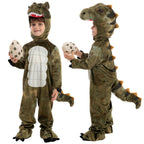 Spooktacular Creations Halloween Realistic T.rex Costume Outfit Dinosaur Jumpsuit with Egg for Kids Toddler Dress-up Party