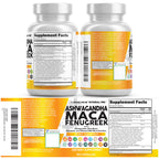 Clean Nutraceuticals Ashwagandha Maca Root Fenugreek Supplement with Tongkat Ali Ginseng - Assists with Stress, Mood & Thyroid - Ashwagandha Capsules Fenugreek Caps - 1 Pack