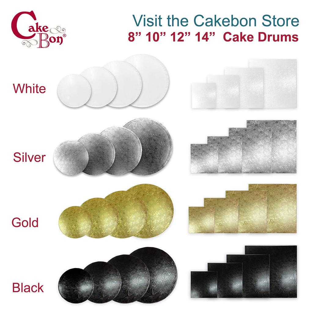 Cakebon Cake Boards 12" Gold Round Cake Drums 1/2" Thick Smooth Edge 12Pack