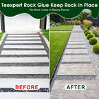Teexpert 30OZ Rock Glue for Landscaping - Strong Gravel & Stone Adhesive for Walkways, Yards, Patios, and Driveways