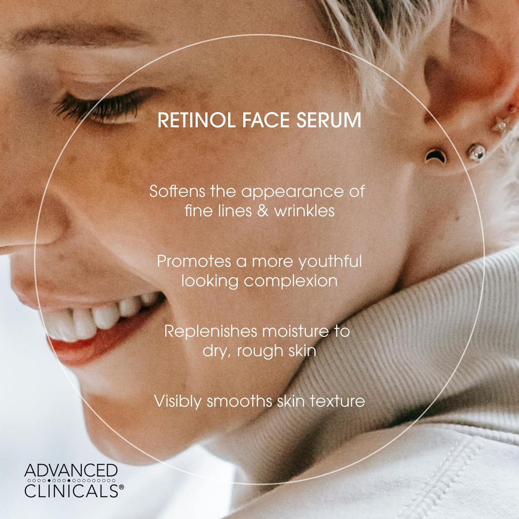 Advanced Clinicals Retinol Serum For Face | Visible Anti Aging Retinol Serum Skin Care Face Moisturizer With Vitamin E Helps Improve Look Of Wrinkles, Fine Lines, & Uneven Skin Tone, 2-Pack