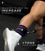 Gymreapers Ankle Strap (Single) For Cable Machine Kickbacks, Glute Workouts, Lower Body Exercises - Adjustable Leg Strap with Neoprene Padding (Purple, Single)