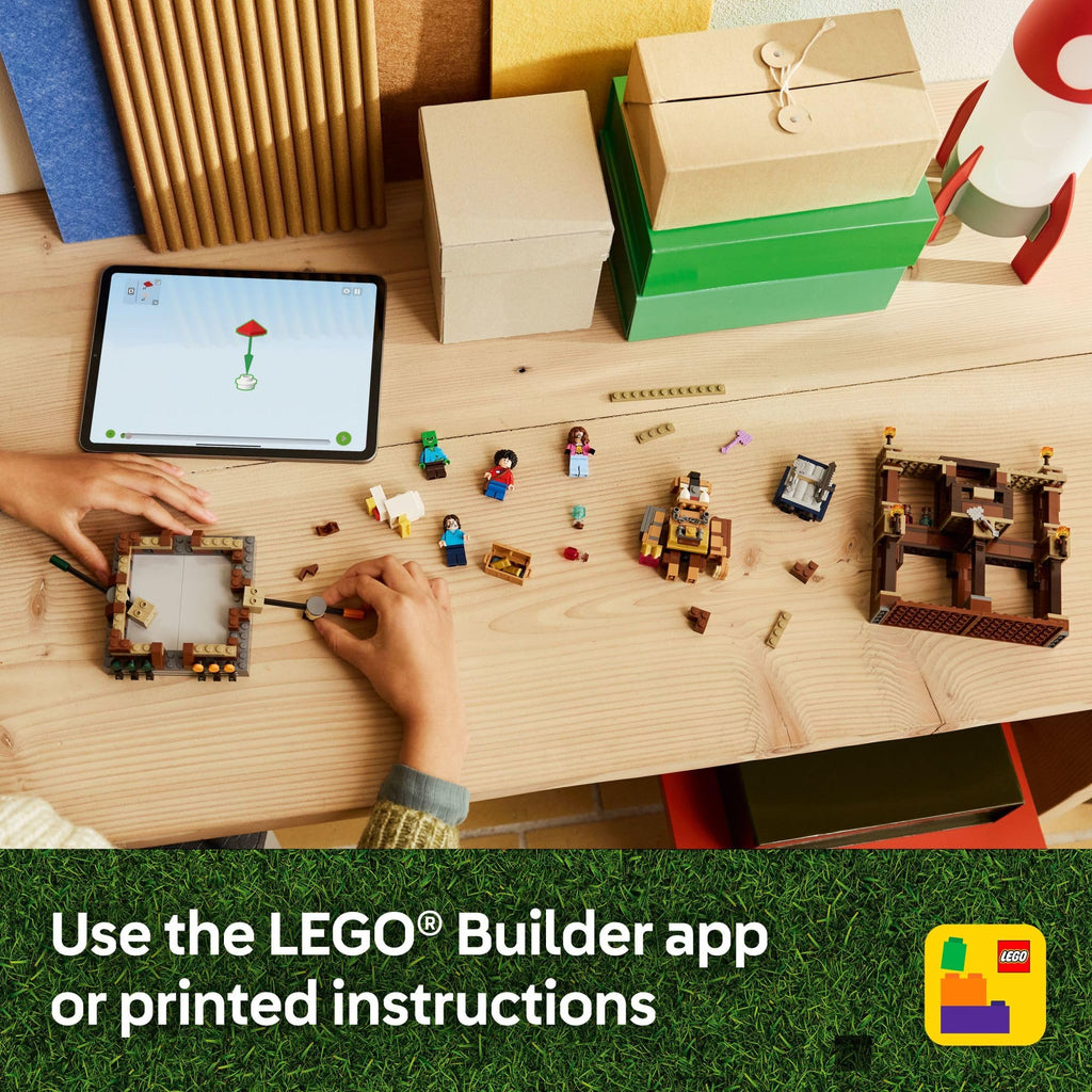 LEGO Minecraft Woodland Mansion Fighting Ring - Building Toy for Kids Age 10+ - Includes Steve, Garrett, & Henry Minecraft Figures, Plus a Chicken Jockey & More - Birthday Gift Idea for Fans - 21272