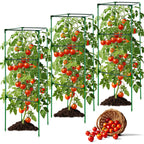 3 Pack 47x15.7x15.7Inches Square Tomato Cages for Garden,Heavy Duty Steel Tomato Trellis for Garden,Cherry Tomato Cage,Durable Tomato Plant Support for Cucumbers and Climbing Vegetables
